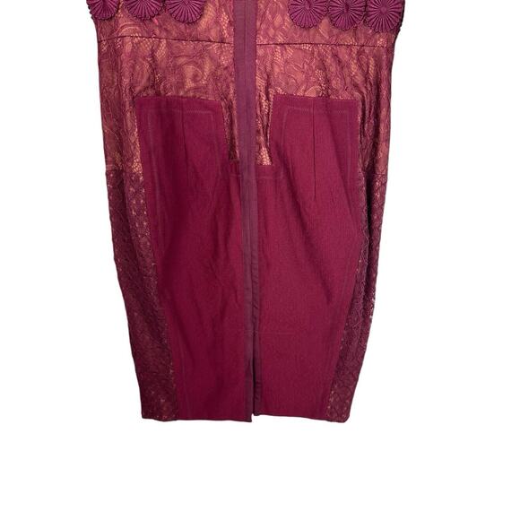 NEW Beguile Byron Lars Carissima Sheath Dress Size 16 Lace Burgundy Wine Corset - Picture 7 of 12